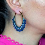 Fashion, accesorii si bijuterii - Femei - Bijuterii femei - Cercei femei - Cercei rotunzi Priya confectionati manual din margele Miyuki si Cristale de Cuart vopsite, design boem - Infinity.ro