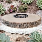 Fashion, accesorii si bijuterii - Barbati - Bijuterii barbati - Bratari barbati - Bratara barbati Jay din Hematit, Snow Flake Obsidian si Piatra de Lava, margele de 8mm - Infinity.ro