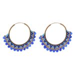 Fashion, accesorii si bijuterii - Femei - Bijuterii femei - Cercei femei - Cercei rotunzi Priya confectionati manual din margele Miyuki si Cristale de Cuart vopsite, design boem - Infinity.ro