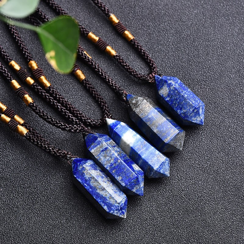 Fashion, accesorii si bijuterii - Femei - Bijuterii femei - Coliere femei - Colier Mani reglabil, cu varf dublu de Lapis Lazuli - Infinity.ro