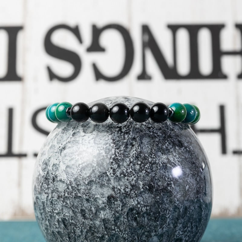 Fashion, accesorii si bijuterii - Barbati - Bijuterii barbati - Bratari barbati - Bratara barbati Samar din pietre semipretioase Pheonix Stone si Obsidian, sfere de 8mm - Infinity.ro