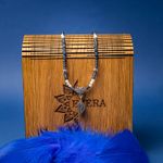 Fashion, accesorii si bijuterii - Femei - Bijuterii femei - Coliere femei - Colier Choker Ravindra din pietre naturale de Safir cu accesorii si sistem de inchidere din argint 925 - Infinity.ro