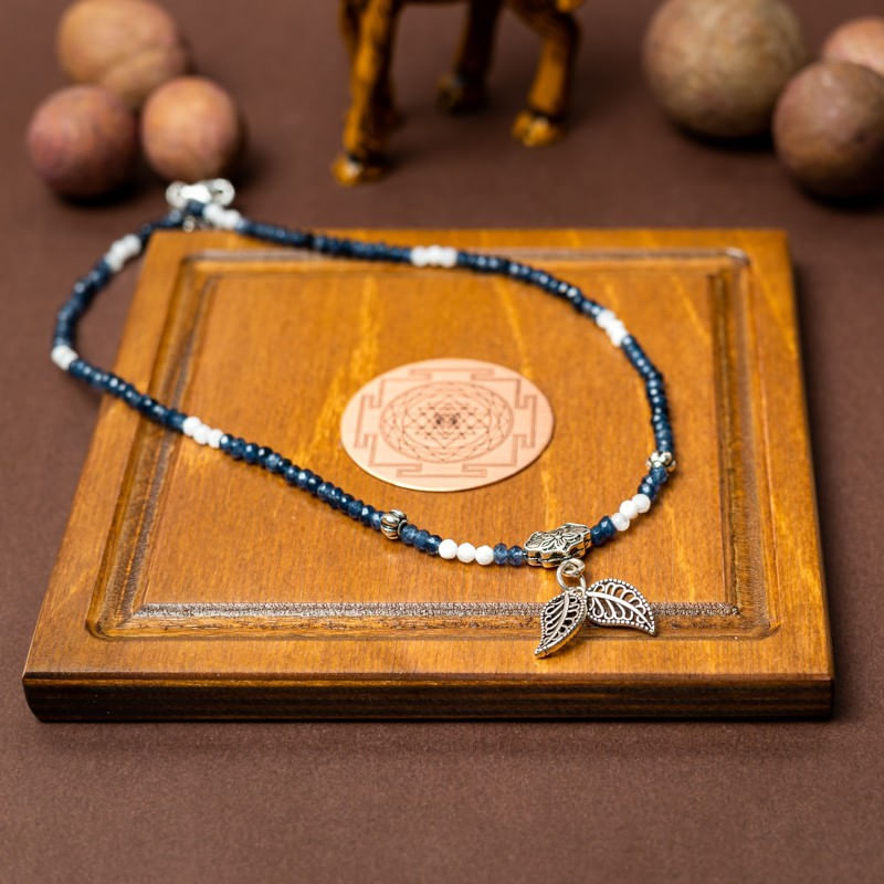 Fashion, accesorii si bijuterii - Femei - Bijuterii femei - Coliere femei - Colier Choker Ravindra din pietre naturale de Safir cu accesorii si sistem de inchidere din argint 925 - Infinity.ro