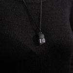 Fashion, accesorii si bijuterii - Femei - Bijuterii femei - Coliere femei - Snur Niran din piele cu pandantiv cristal de turmalina neagra brut, realizat manual - Infinity.ro