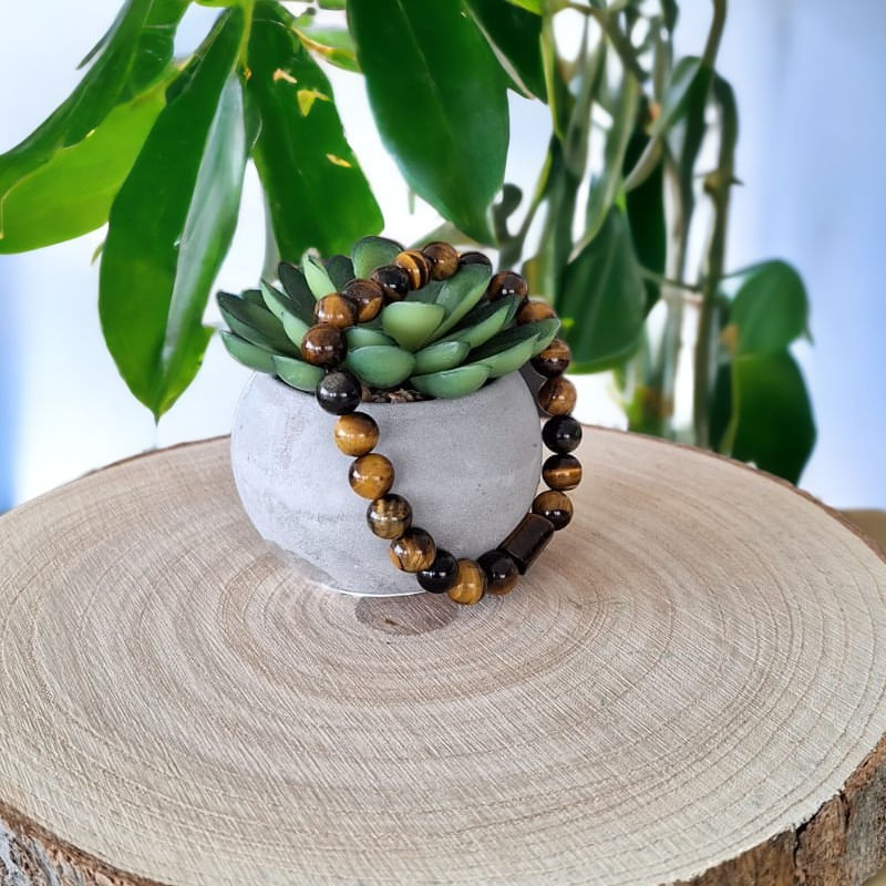 Fashion, accesorii si bijuterii - Barbati - Bijuterii barbati - Bratari barbati - Bratara barbati pietre naturale Ochi de Tigru Andri, margele de 8mm - Infinity.ro