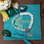 Fashion, accesorii si bijuterii - Femei - Bijuterii femei - Bratari femei - Mayra, bratara dama realizata manual din cristale de Morganit cu charm frunza - Infinity.ro