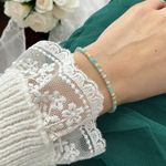 Fashion, accesorii si bijuterii - Femei - Bijuterii femei - Bratari femei - Bratara eleganta dama handmade Nabila cu Amazonit si argint placat cu aur 925 - Infinity.ro