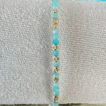 Fashion, accesorii si bijuterii - Femei - Bijuterii femei - Bratari femei - Bratara eleganta dama handmade Nabila cu Amazonit si argint placat cu aur 925 - Infinity.ro