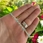 Fashion, accesorii si bijuterii - Femei - Bijuterii femei - Bratari femei - Bratara eleganta dama handmade Nabila cu Amazonit si argint placat cu aur 925 - Infinity.ro