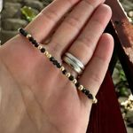 Fashion, accesorii si bijuterii - Femei - Bijuterii femei - Bratari femei - Bratara dama handmade din Obsidian Amina cu bilute din argint placat cu aur - Infinity.ro