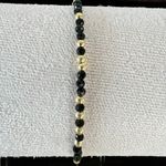Fashion, accesorii si bijuterii - Femei - Bijuterii femei - Bratari femei - Bratara dama handmade din Obsidian Amina cu bilute din argint placat cu aur - Infinity.ro