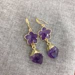 Fashion, accesorii si bijuterii - Femei - Bijuterii femei - Cercei femei - Alege eleganta cu noii cercei din Ametist, piatra bruta, placati cu aur de 18K - Infinity.ro