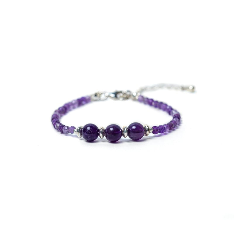 Fashion, accesorii si bijuterii - Femei - Bijuterii femei - Bratari femei - Bratara dama Reena din pietre naturale de Ametist, inchidere si accesorii din argint 925 - Infinity.ro