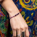 Fashion, accesorii si bijuterii - Femei - Bijuterii femei - Bratari femei - Bratara dama Reena din pietre naturale de Ametist, inchidere si accesorii din argint 925 - Infinity.ro