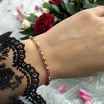 Fashion, accesorii si bijuterii - Femei - Bijuterii femei - Bratari femei - Bratara eleganta dama Jameela din turmalina multicolora Candy cu argint placat cu aur - Infinity.ro