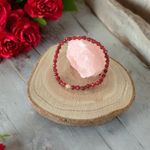 Fashion, accesorii si bijuterii - Femei - Bijuterii femei - Bratari femei - Bratara dama Lidia din Granat si Jad Rosu fatetat cu argint roz gold 925 - Infinity.ro