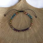 Fashion, accesorii si bijuterii - Barbati - Bijuterii barbati - Bratari barbati - Bratara barbati snur Clyde din cristale de Granat, Unakit, Moss Agate, Cuart Fumuriu - Infinity.ro