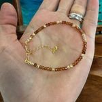 Fashion, accesorii si bijuterii - Femei - Bijuterii femei - Bratari femei - Bratara eleganta dama Farida cu granat portocaliu si argint placat cu aur 925 - Infinity.ro