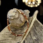Fashion, accesorii si bijuterii - Femei - Bijuterii femei - Bratari femei - Bratara eleganta dama Farida cu granat portocaliu si argint placat cu aur 925 - Infinity.ro