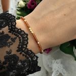 Fashion, accesorii si bijuterii - Femei - Bijuterii femei - Bratari femei - Bratara eleganta dama Farida cu granat portocaliu si argint placat cu aur 925 - Infinity.ro