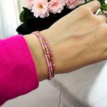 Fashion, accesorii si bijuterii - Femei - Bijuterii femei - Bratari femei - Bratara handmade roz snur 3 straturi Paty cu Miyuki si Turmalina Roz cu argint placat cu aur - Infinity.ro