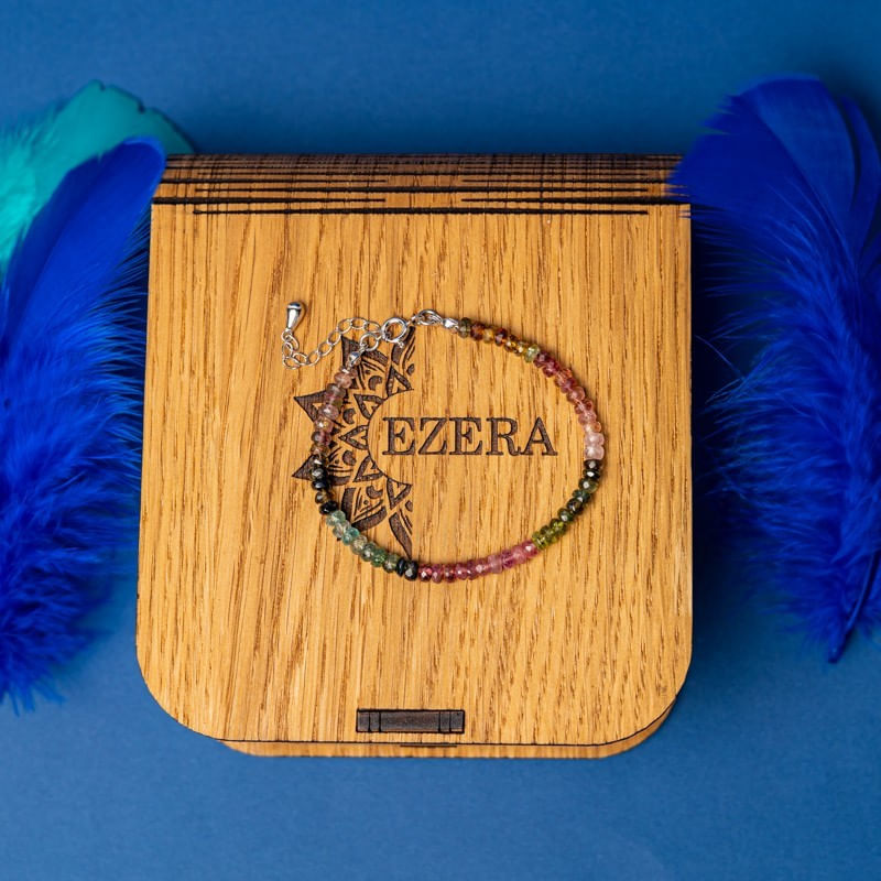 Fashion, accesorii si bijuterii - Femei - Bijuterii femei - Bratari femei - Bratara Felicity din turmalina multicolora rondele A++, inchidere din Argint 925 - Infinity.ro