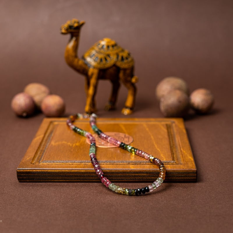 Fashion, accesorii si bijuterii - Femei - Bijuterii femei - Coliere femei - Choker Felicity din turmalina multicolora rondele A++, inchidere din Argint 925 - Infinity.ro