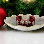 Fashion, accesorii si bijuterii - Femei - Bijuterii femei - Bratari femei - Bratara miyuki rosu-argintiu lata, eleganta pentru femei, Samira - Infinity.ro
