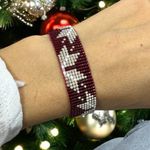 Fashion, accesorii si bijuterii - Femei - Bijuterii femei - Bratari femei - Bratara miyuki rosu-argintiu lata, eleganta pentru femei, Samira - Infinity.ro