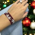 Fashion, accesorii si bijuterii - Femei - Bijuterii femei - Bratari femei - Bratara miyuki rosu-argintiu lata, eleganta pentru femei, Samira - Infinity.ro