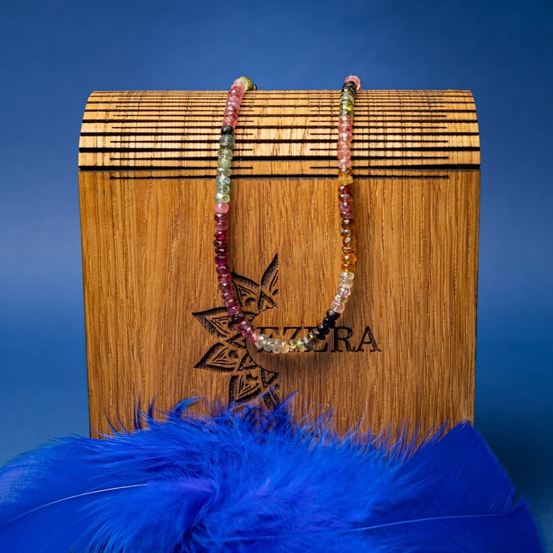 Fashion, accesorii si bijuterii - Femei - Bijuterii femei - Coliere femei - Choker Felicity din turmalina multicolora rondele A++, inchidere din Argint 925 - Infinity.ro