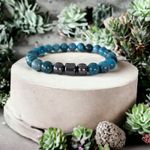 Fashion, accesorii si bijuterii - Barbati - Bijuterii barbati - Bratari barbati - Bratara Barbati pietre naturale Shaan din Apatit si Hematit, margele de 8mm - Infinity.ro