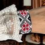 Fashion, accesorii si bijuterii - Femei - Bijuterii femei - Bratari femei - Bratara lata impletita manual cu margele Miyuki cu model traditional romanesc, Adela - Infinity.ro