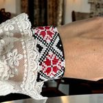 Fashion, accesorii si bijuterii - Femei - Bijuterii femei - Bratari femei - Bratara lata impletita manual cu margele Miyuki cu model traditional romanesc, Adela - Infinity.ro
