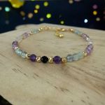 Fashion, accesorii si bijuterii - Femei - Bijuterii femei - Bratari femei - Bratara eleganta dama Salma din fluorit si argint placat cu aur 925 - Infinity.ro