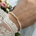 Fashion, accesorii si bijuterii - Femei - Bijuterii femei - Bratari femei - Bratara perle de cultura eleganta Hana cu accesorii din argint placat cu aur 925 - Infinity.ro