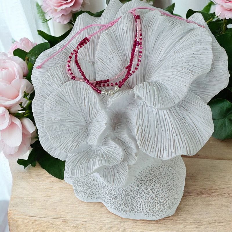 Fashion, accesorii si bijuterii - Femei - Bijuterii femei - Bratari femei - Bratara handmade roz Solene cu snur 3 straturi Miyuki si argint 925 - Infinity.ro