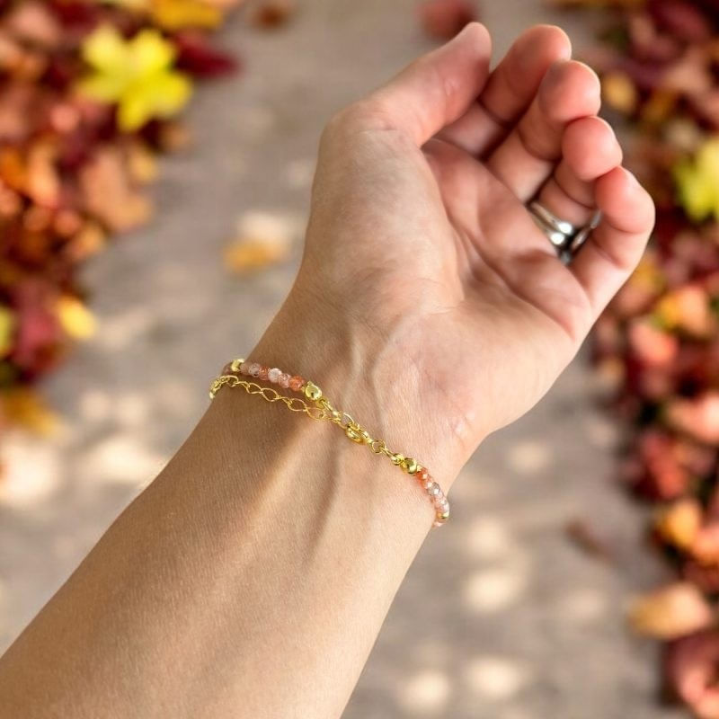 Fashion, accesorii si bijuterii - Femei - Bijuterii femei - Bratari femei - Bratara dama Piatra Soarelui Anjali cu argint placat cu aur - Infinity.ro