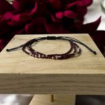 Fashion, accesorii si bijuterii - Femei - Bijuterii femei - Bratari femei - Bratara handmade snur Inaya 3 straturi Miyuki si cristale Granat - Infinity.ro