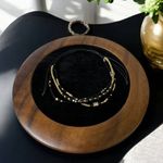 Fashion, accesorii si bijuterii - Femei - Bijuterii femei - Bratari femei - Bratara handmade snur 3 straturi Malika din Miyuki si Obsidian cu charm auriu - Infinity.ro