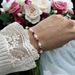 Fashion, accesorii si bijuterii - Femei - Bijuterii femei - Bratari femei - Bratara dama eleganta Munira cu perle de cultura si Rubin natural cu argint 925 - Infinity.ro