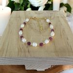 Fashion, accesorii si bijuterii - Femei - Bijuterii femei - Bratari femei - Bratara dama eleganta Munira cu perle de cultura si Rubin natural cu argint 925 - Infinity.ro
