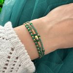 Fashion, accesorii si bijuterii - Femei - Bijuterii femei - Bratari femei - Bratara handmade snur 3 straturi Safiya cu Miyuki si Jad Verde - Infinity.ro