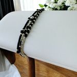 Fashion, accesorii si bijuterii - Femei - Bijuterii femei - Bratari femei - Bratara snur negru-argintiu Elysia 3 straturi Miyuki si Obsidian cu argint 925 - Infinity.ro