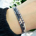 Fashion, accesorii si bijuterii - Femei - Bijuterii femei - Bratari femei - Bratara handmade snur, 3 straturi din Miyuki, Iolit si Hematit - Infinity.ro
