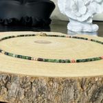 Fashion, accesorii si bijuterii - Femei - Bijuterii femei - Coliere femei - Colier Choker Valer din cristale de Rubin Zoisit, cupru placat cu aur - Infinity.ro