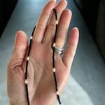 Fashion, accesorii si bijuterii - Femei - Bijuterii femei - Coliere femei - Colier Choker Lenny din cristale de Agat Negru si Perle Naturale, placat cu aur - Infinity.ro