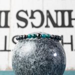 Fashion, accesorii si bijuterii - Barbati - Bijuterii barbati - Bratari barbati - Bratara barbati Virat din pietre semipretioase de Apatit Albastru, Shell Turquoise Negru si Hematit, sfere de 6mm - Infinity.ro