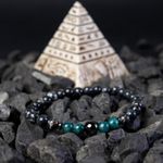 Fashion, accesorii si bijuterii - Barbati - Bijuterii barbati - Bratari barbati - Bratara barbati Virat din pietre semipretioase de Apatit Albastru, Shell Turquoise Negru si Hematit, sfere de 6mm - Infinity.ro