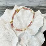 Fashion, accesorii si bijuterii - Femei - Bijuterii femei - Bratari femei - Bratara femei Rodonit si Perle Agrata, ajustabila, cupru placat cu aur - Infinity.ro